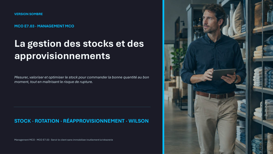 Première diapositive de la fiche MCO E7.03
