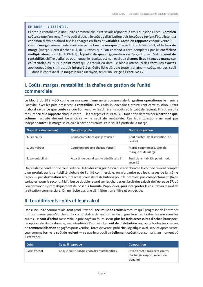 Une page du cours
