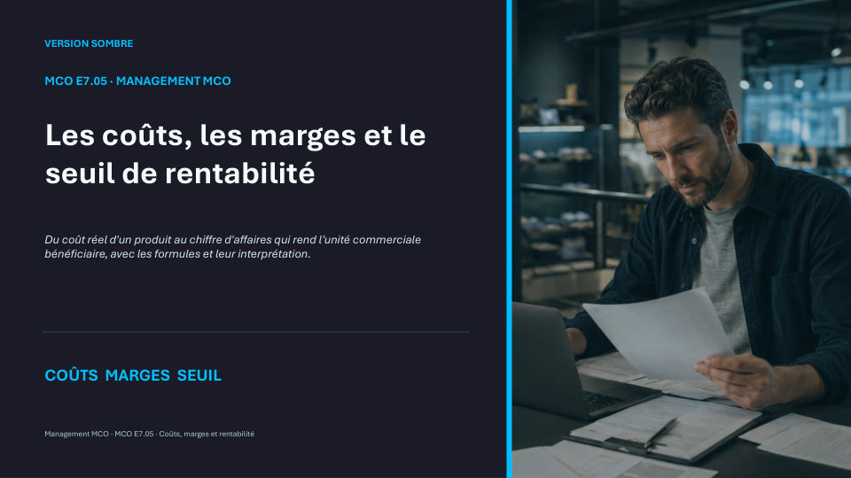 Première diapositive de la fiche MCO E7.05