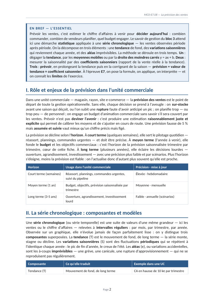 Une page du cours MCO E7.08