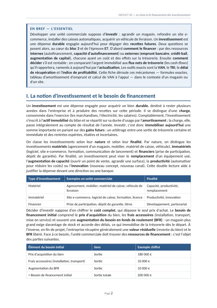 Une page du cours