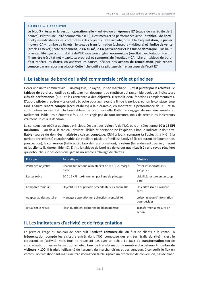 Une page du cours MCO E7.11