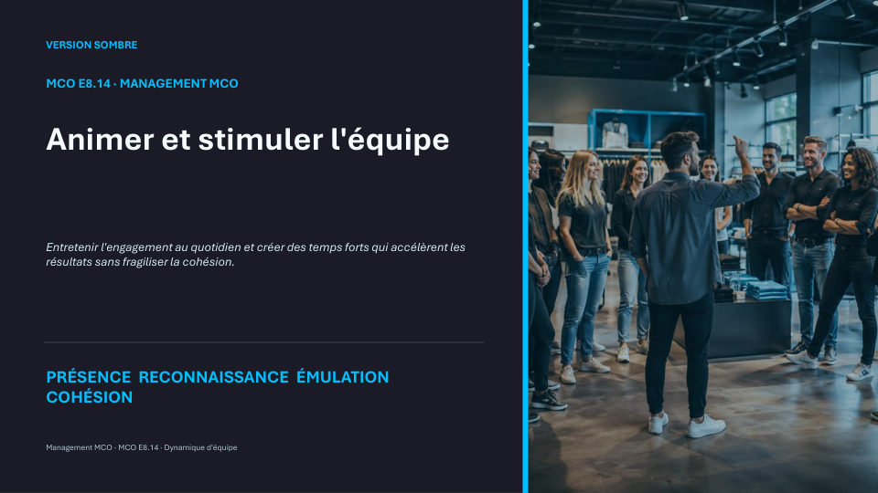Première diapositive de la fiche MCO E8.14