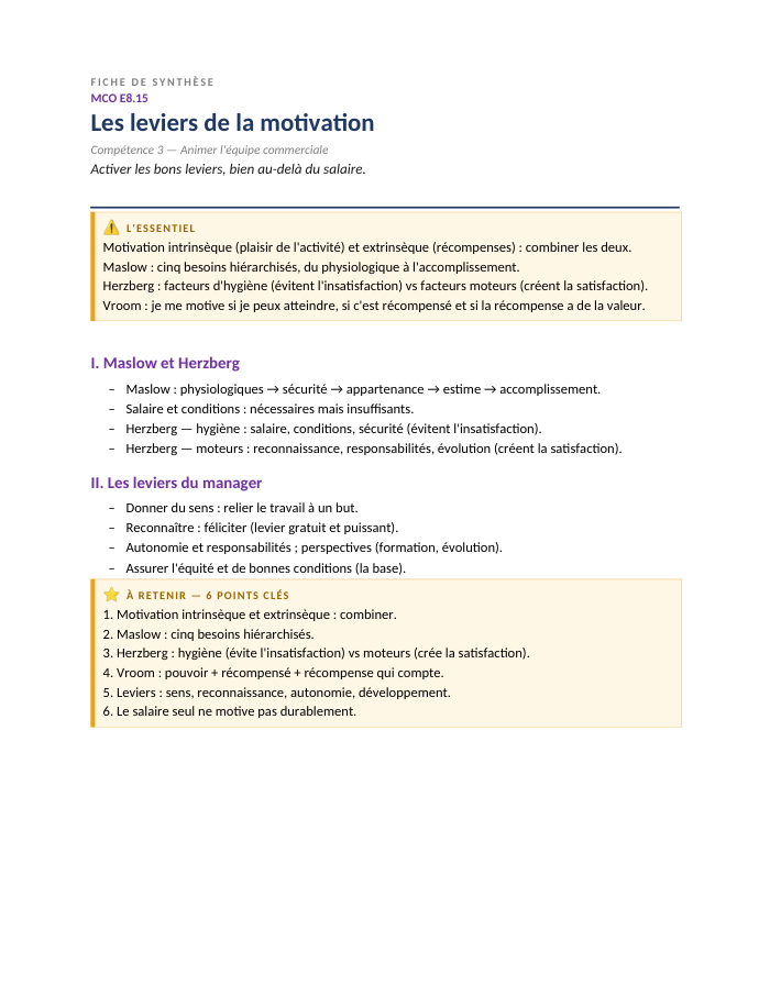 Première page de la synthèse