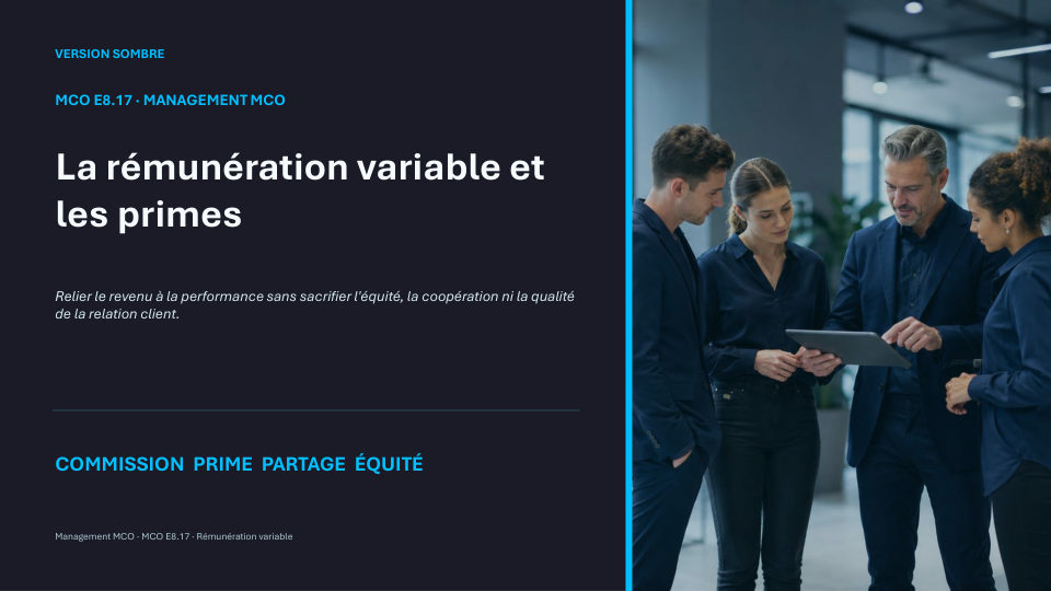 Première diapositive de la fiche MCO E8.17