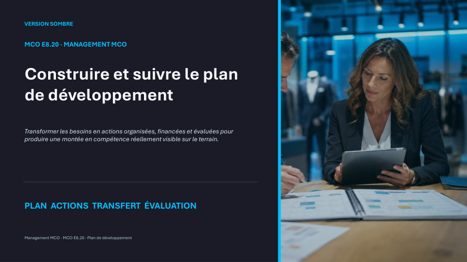 Première diapositive de la fiche MCO E8.20