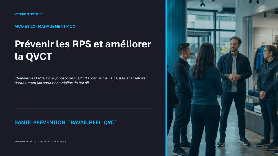 Première diapositive de la fiche MCO E8.23