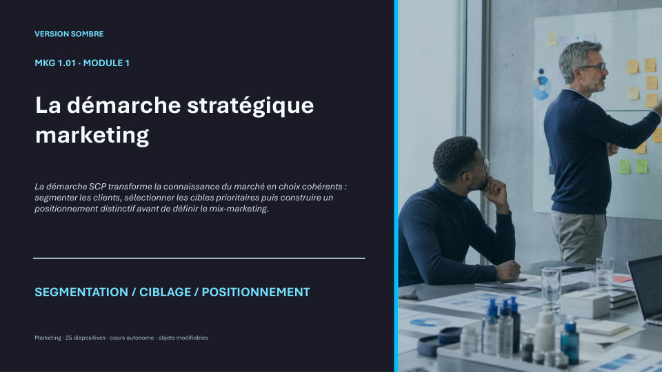 Première diapositive de la fiche MKG 1.01