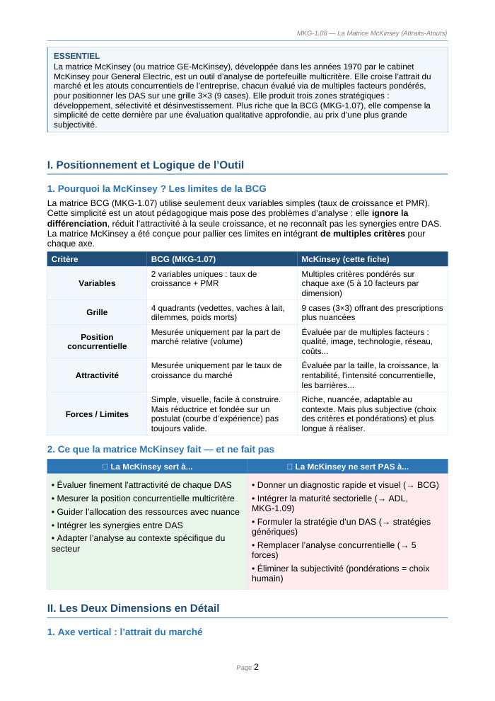 Une page du cours MKG 1.08