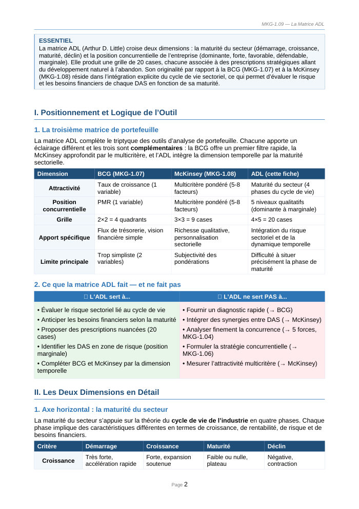 Une page du cours MKG 1.09