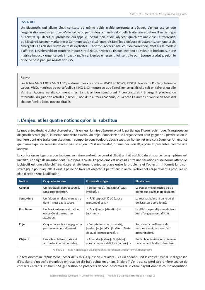 Une page du cours