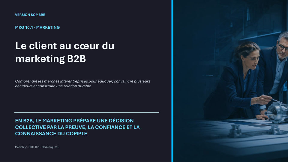 Première diapositive de la fiche MKG 10.1