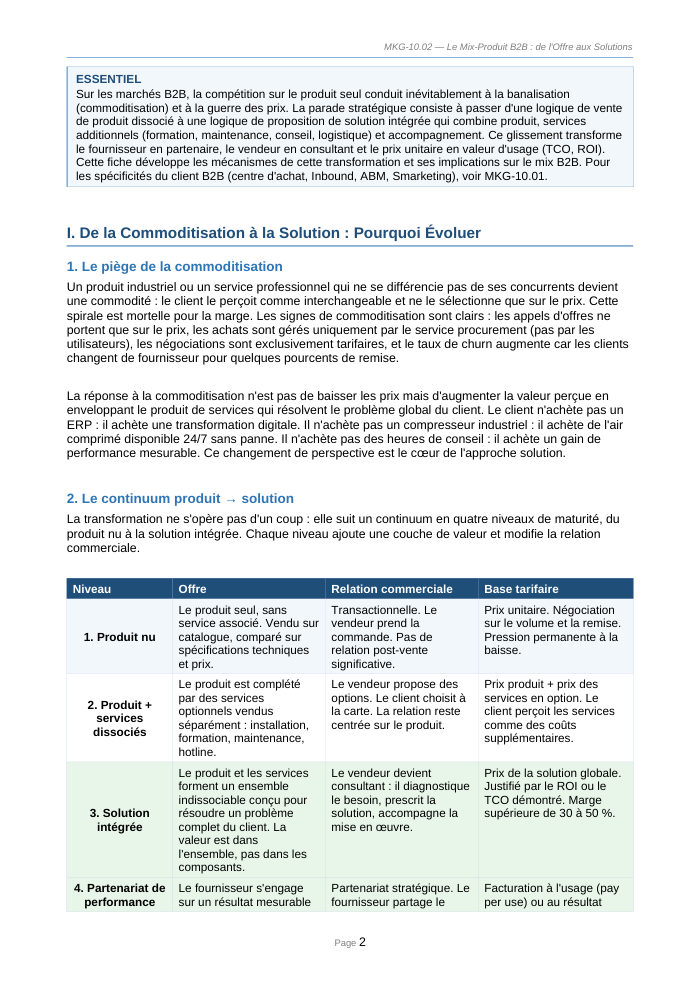 Une page du cours MKG 10.2