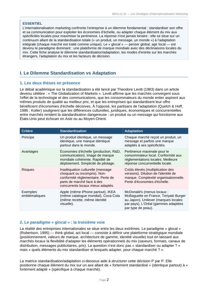 Une page du cours