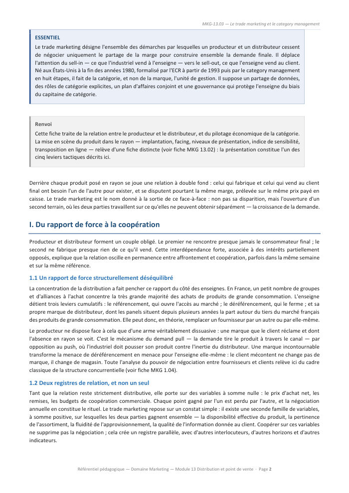 Une page du cours MKG 13.03