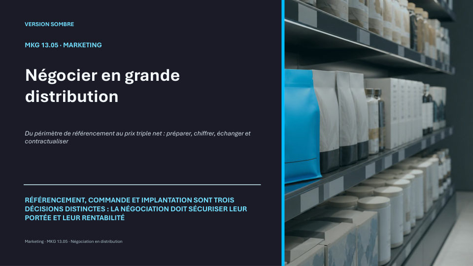 Première diapositive de la fiche MKG 13.05
