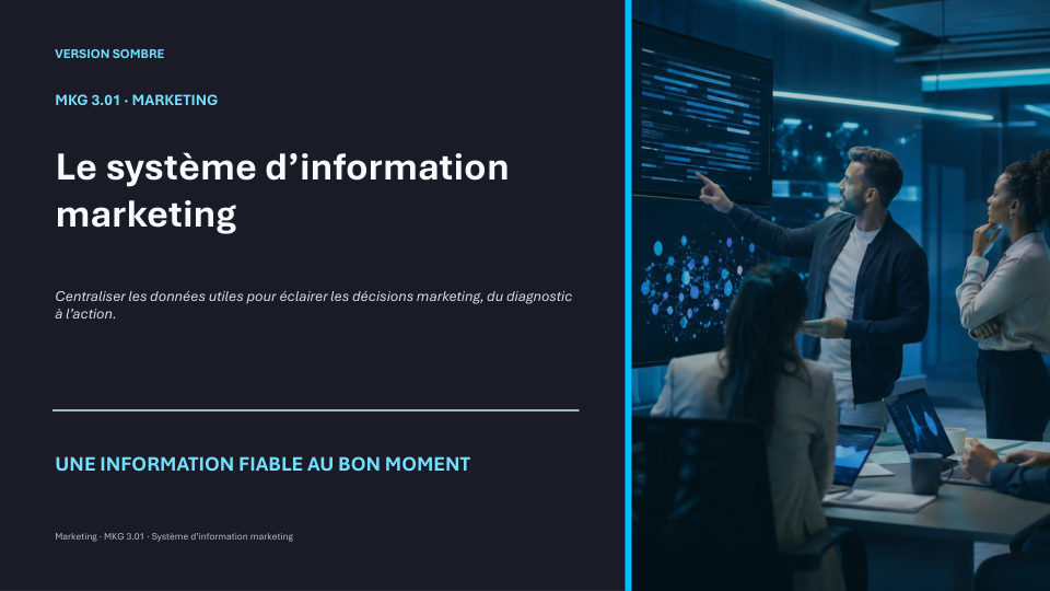 Première diapositive de la fiche MKG 3.01