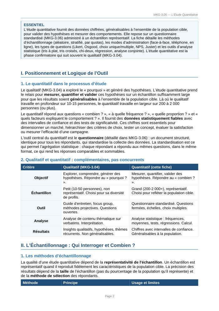 Une page du cours MKG 3.05