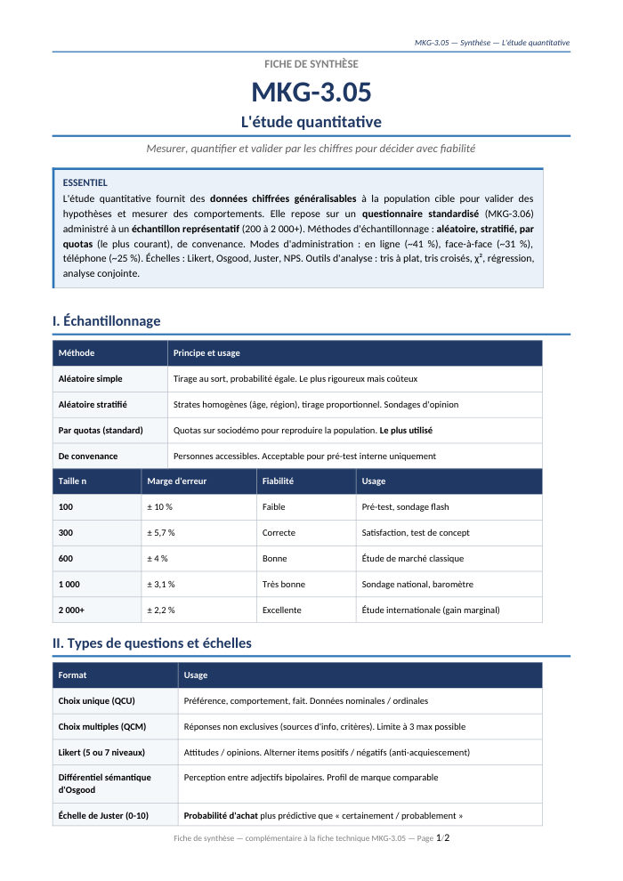 Première page de la synthèse