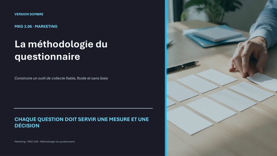 Première diapositive de la fiche MKG 3.06