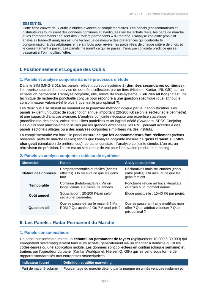 Une page du cours MKG 3.11