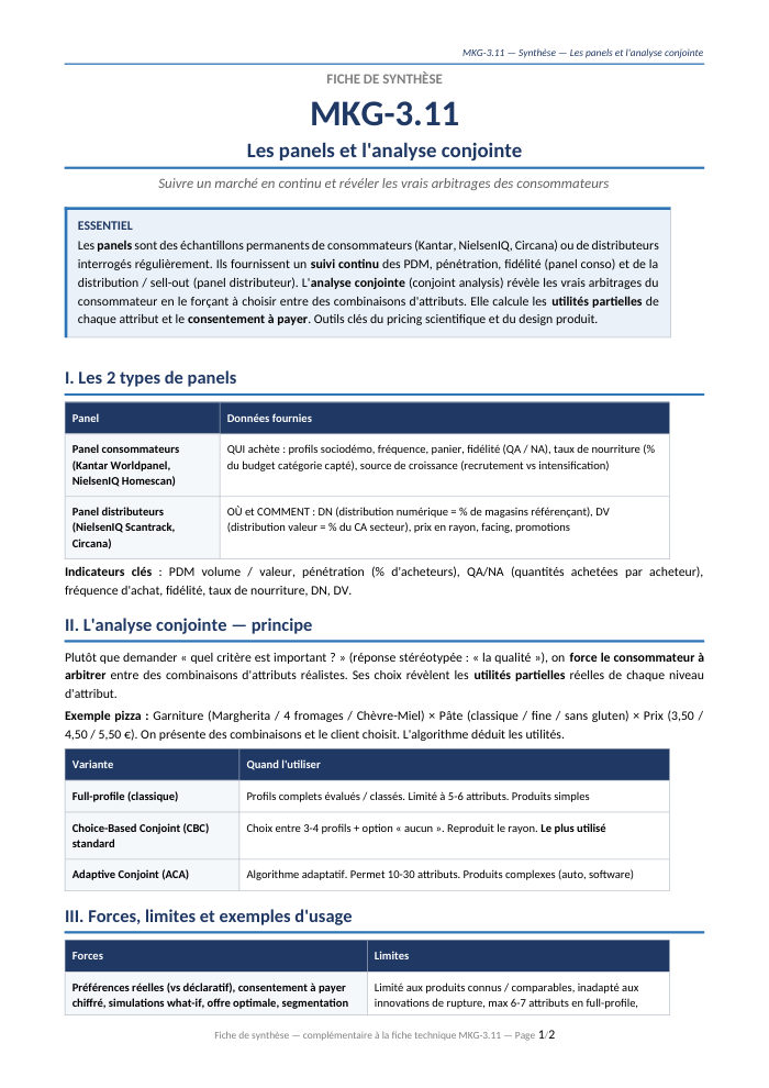 Première page de la synthèse