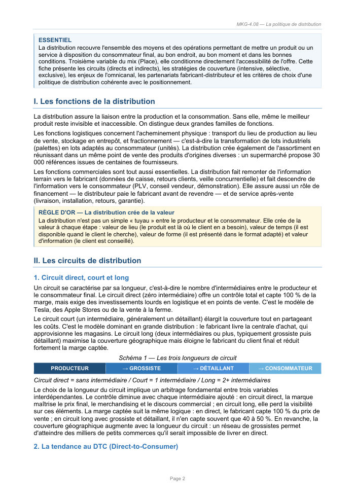 Une page du cours MKG 4.08