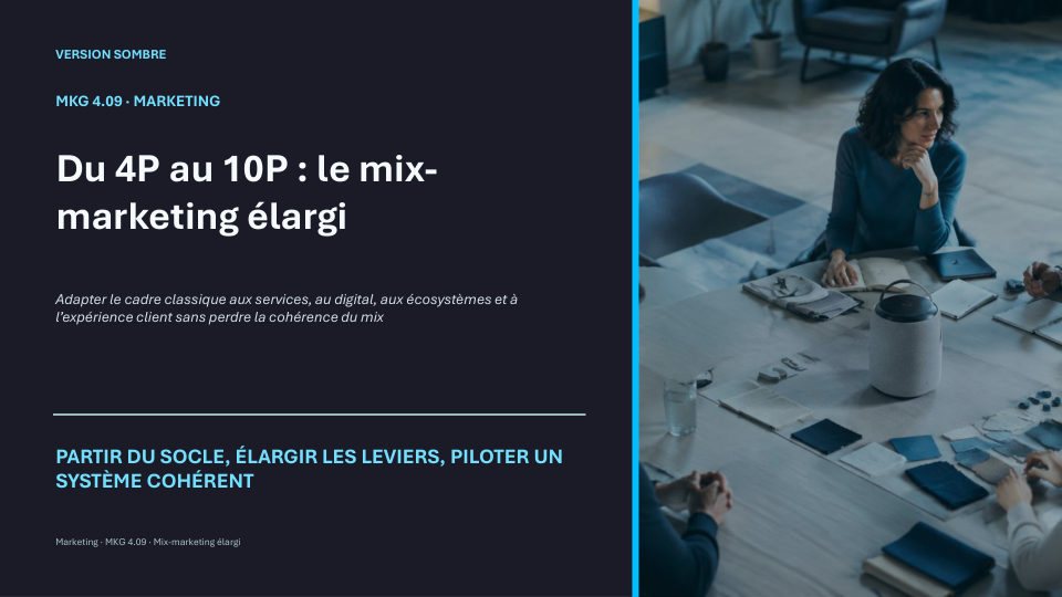 Première diapositive de la fiche MKG 4.09