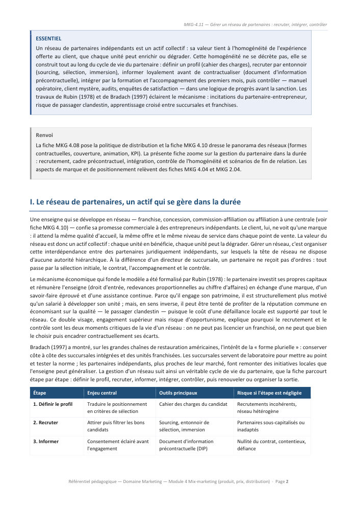 Une page du cours MKG 4.11