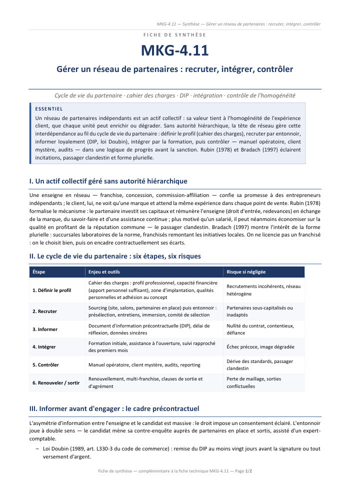 Première page de la synthèse