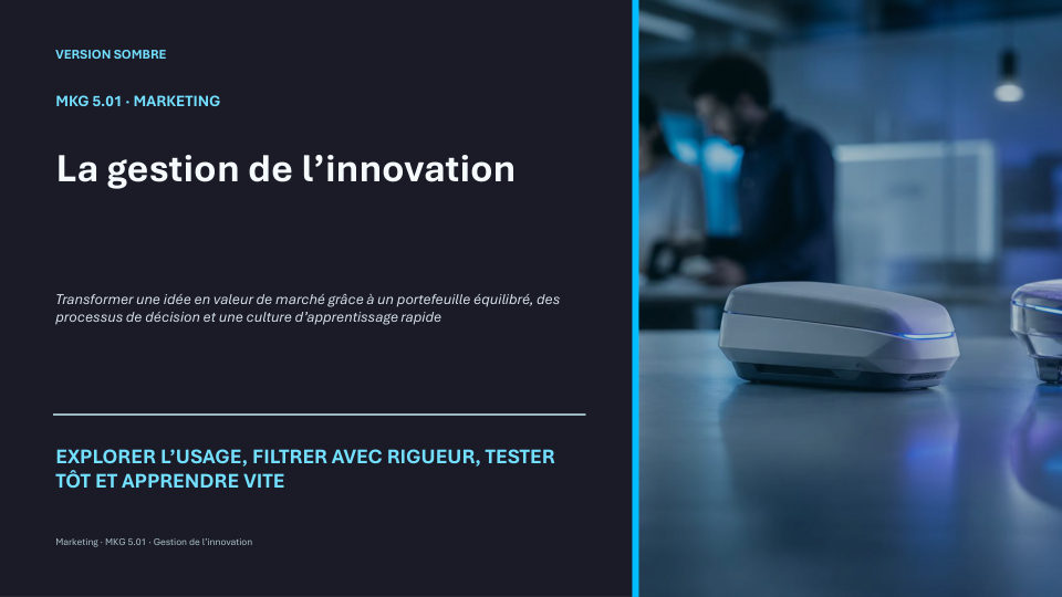 Première diapositive de la fiche MKG 5.01