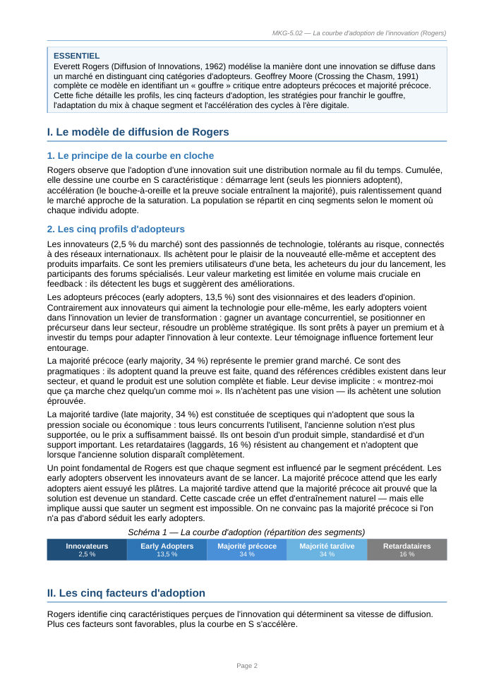 Une page du cours MKG 5.02