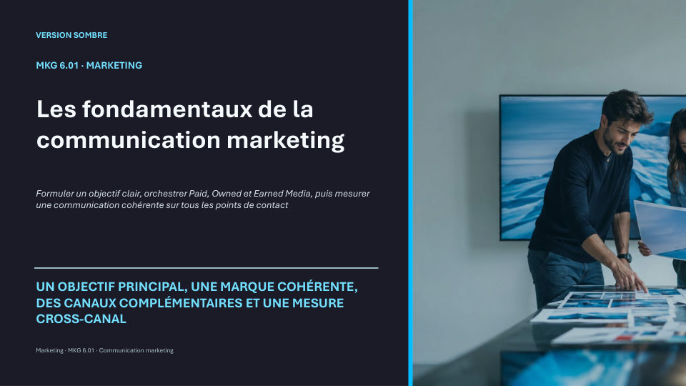 Première diapositive de la fiche MKG 6.01