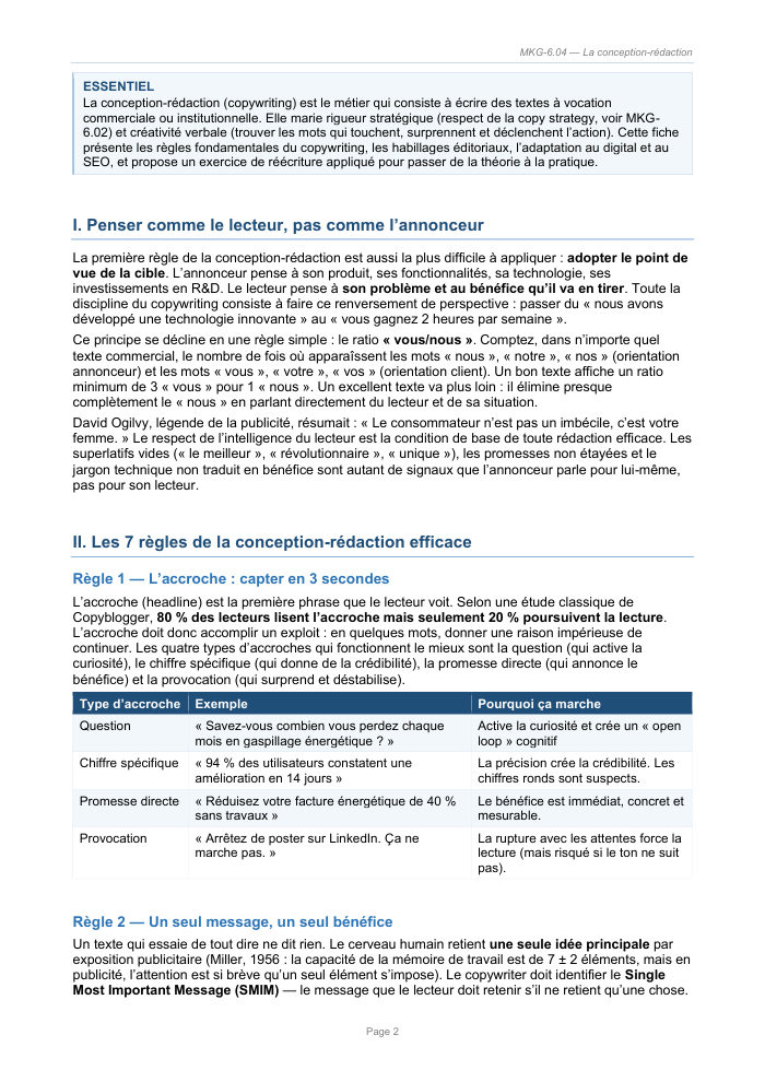 Une page du cours