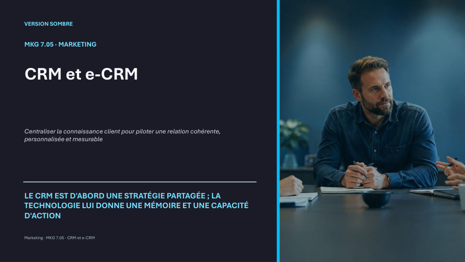 Première diapositive de la fiche MKG 7.05