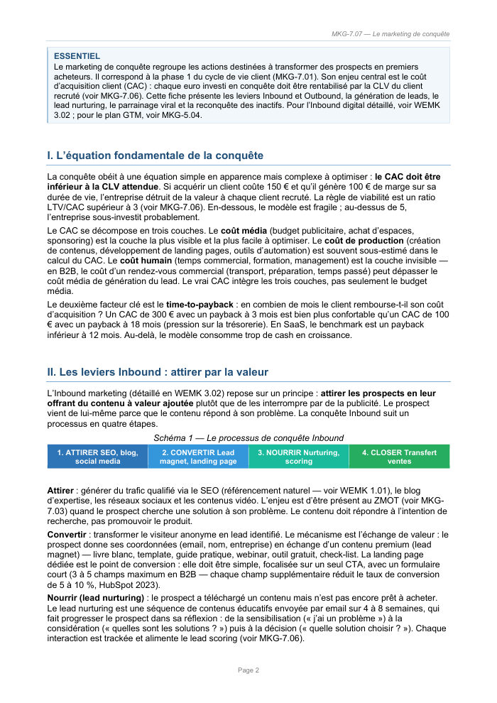 Une page du cours MKG 7.07