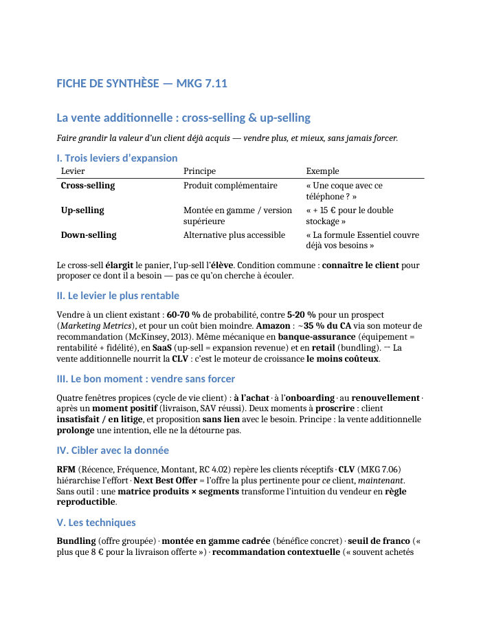 Première page de la synthèse