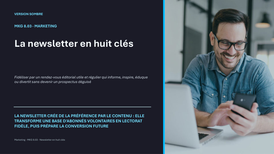 Première diapositive de la fiche MKG 8.03