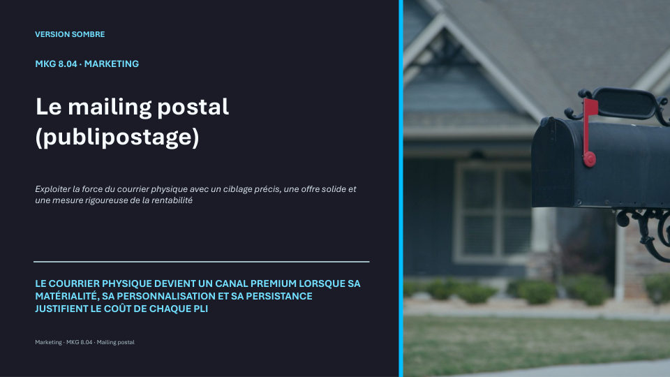 Première diapositive de la fiche MKG 8.04