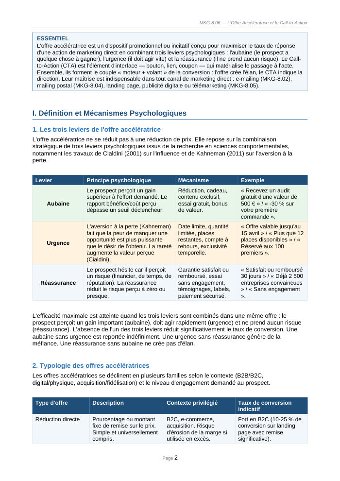 Une page du cours MKG 8.06