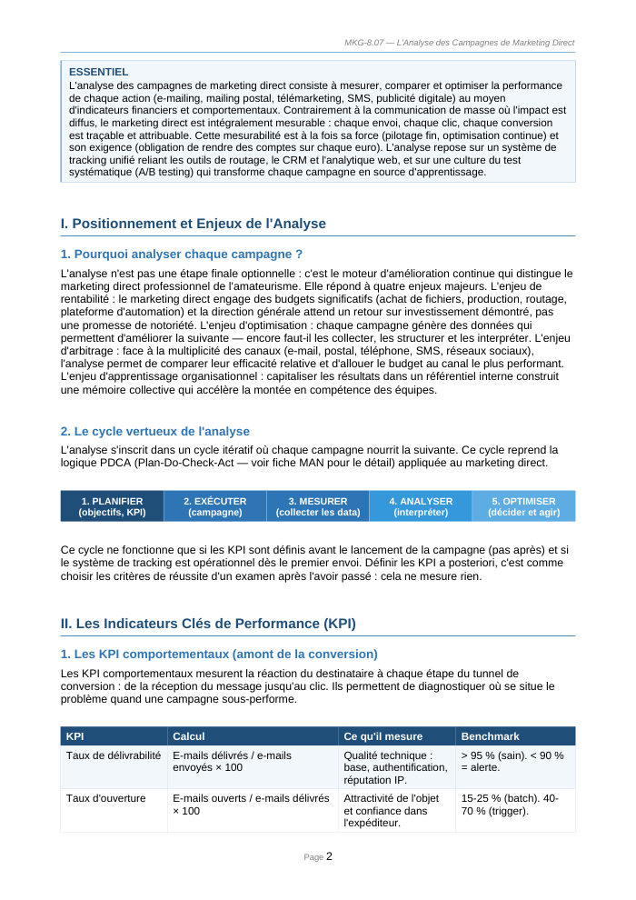 Une page du cours MKG 8.07