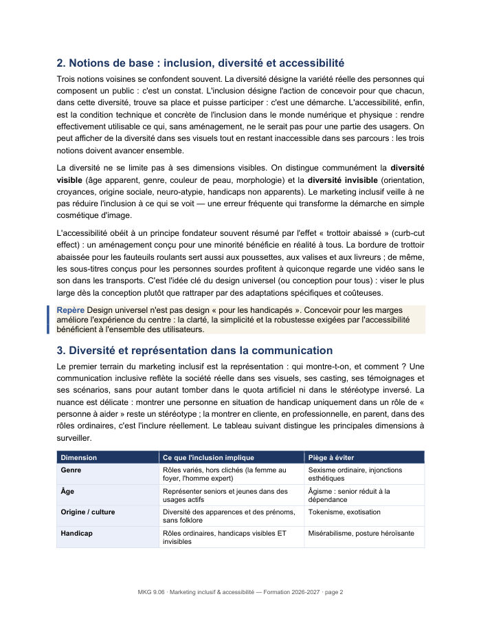 Une page du cours MKG 9.06