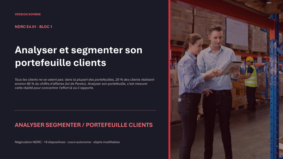 Première diapositive de la fiche NDRC E4.01