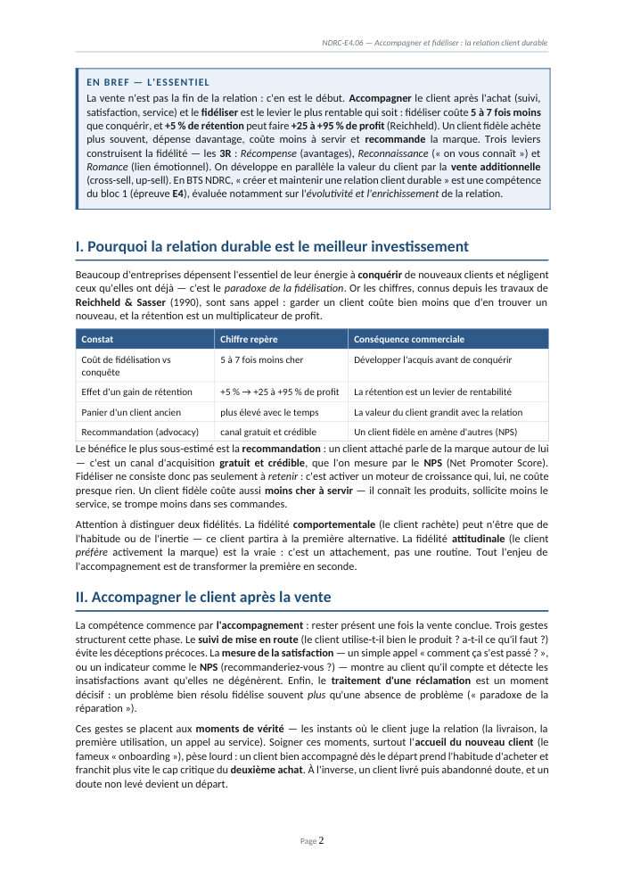 Une page du cours NDRC E4.06