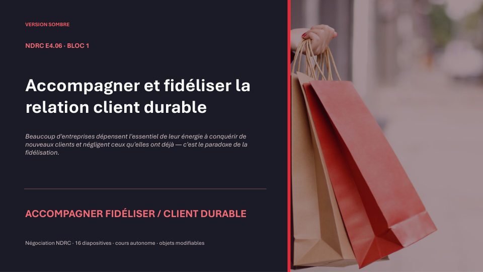Première diapositive de la fiche NDRC E4.06
