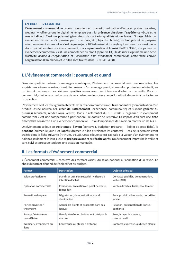 Une page du cours NDRC E4.07