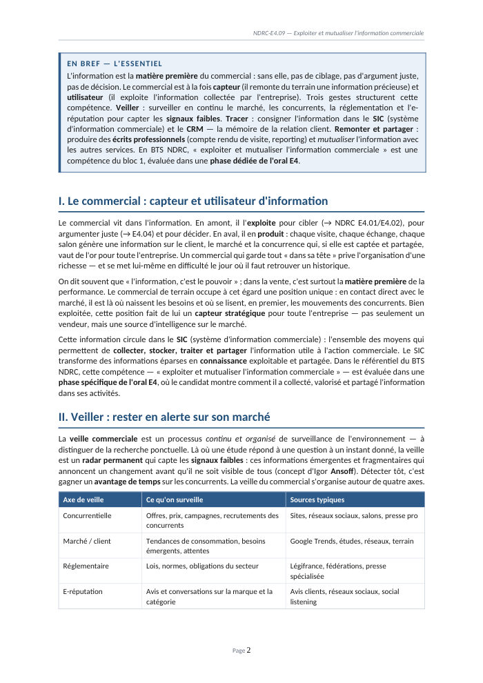 Une page du cours