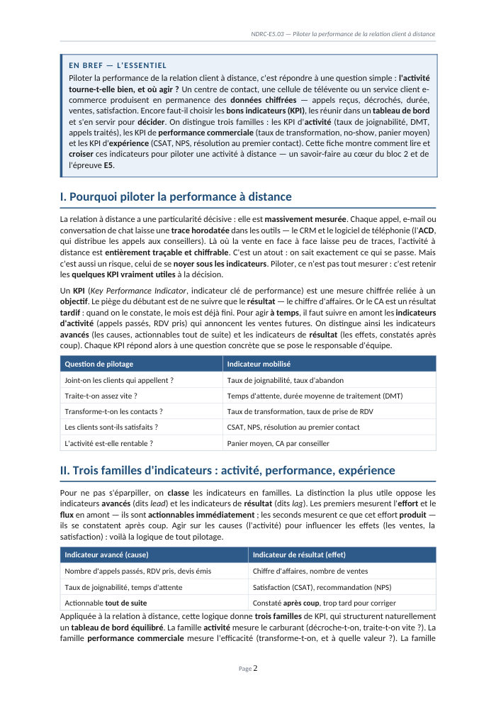 Une page du cours NDRC E5.03