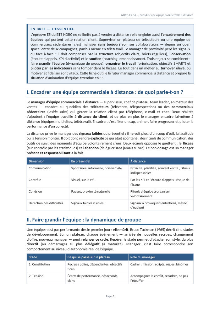 Une page du cours NDRC E5.04
