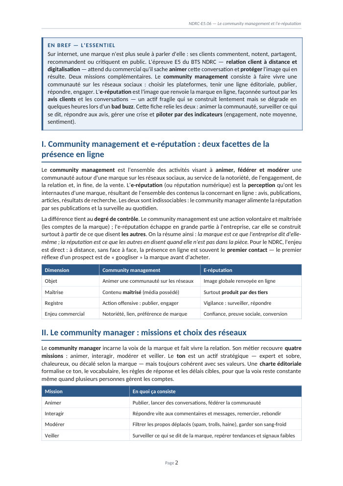 Une page du cours